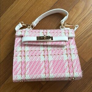 Pink and White “Tweed” Purse